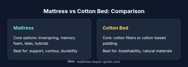 Comparison chart of mattress vs cotton bed materials and benefits