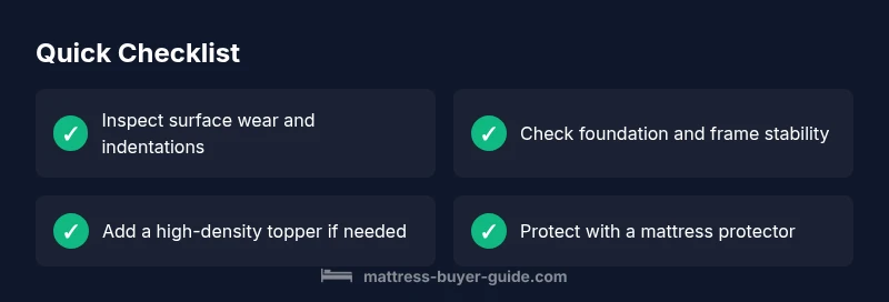 Checklist infographic showing steps to fix a mattress that feels springs