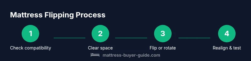 Process infographic showing flipping a mattress