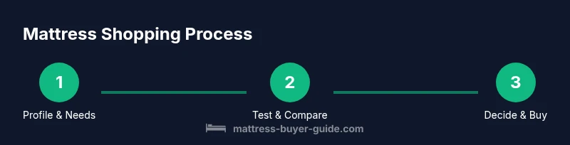 Three-step mattress shopping infographic