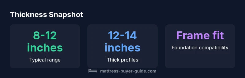 Infographic showing thickness ranges