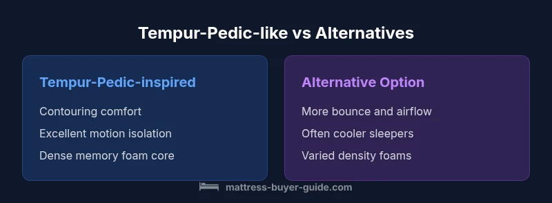 Comparison infographic of Tempur-Pedic-like mattresses vs alternatives