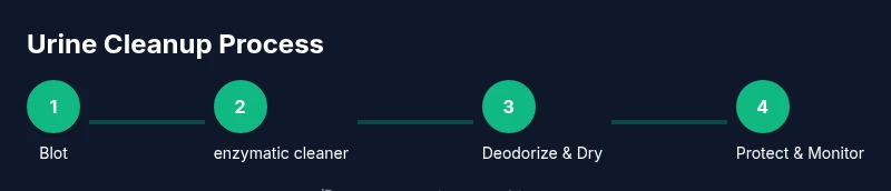 infographic showing four-step mattress urine cleanup process