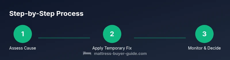 Process infographic showing steps to fix a sunken mattress