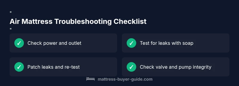 Checklist for fixing an air mattress that won’t inflate