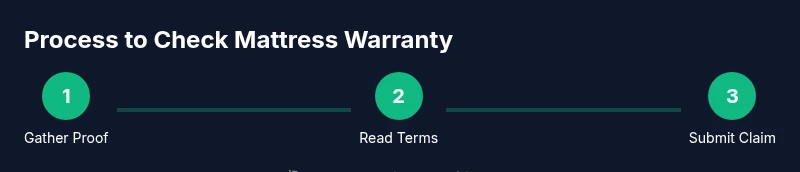 Infographic showing steps to check mattress warranty