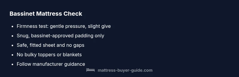Checklist for bassinet mattress firmness and safety