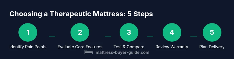 Tailwind infographic showing 5 steps to choose a therapeutic mattress