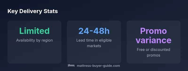 Infographic showing delivery availability, typical lead times, and promo variability