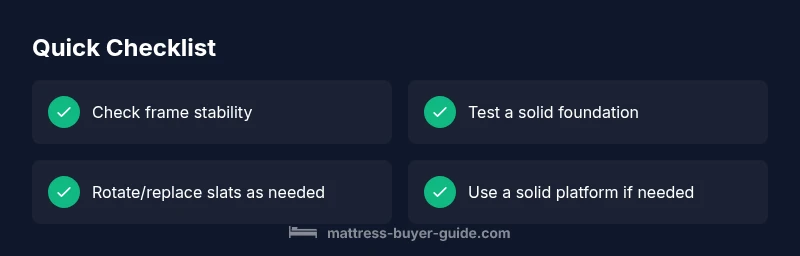 Checklist for diagnosing and fixing a sagging mattress