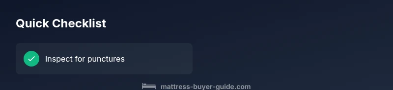 Checklist infographic for diagnosing air mattress leaks