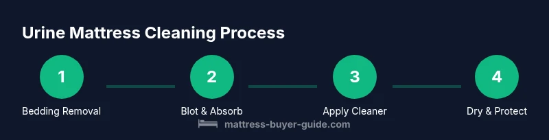 Process flow diagram showing steps to clean urine from a mattress