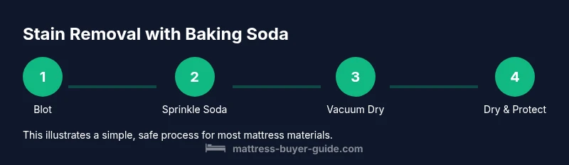 Tailwind infographic showing step-by-step stain removal with baking soda