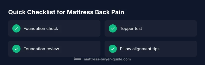 Checklist for diagnosing back pain related to a mattress