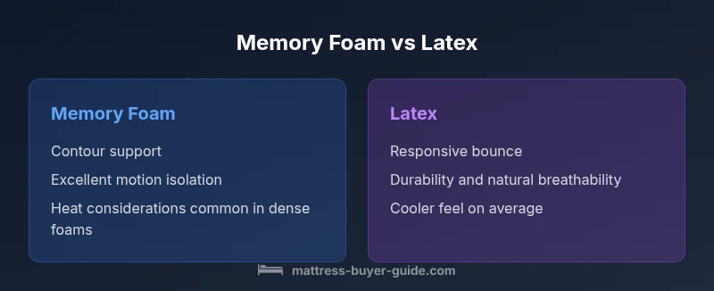 Memory foam vs latex mattress comparison infographic