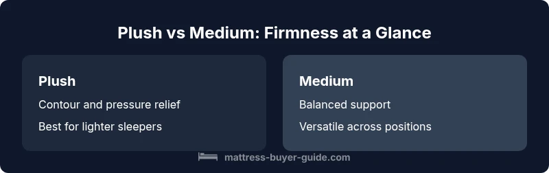 Comparison chart showing plush vs medium firmness