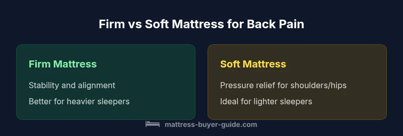 Side-by-side comparison of firm vs soft mattresses for back pain
