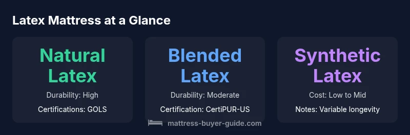 Infographic showing latex mattress types and value