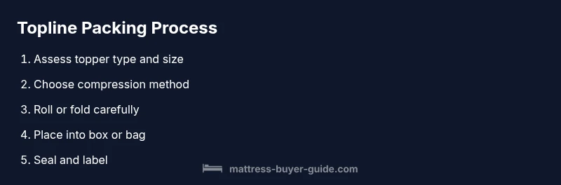 Infographic showing steps to repack a mattress topper into its box