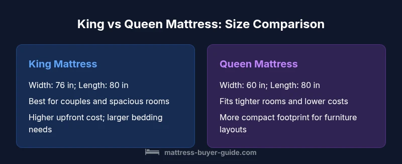 King vs Queen mattress size comparison infographic