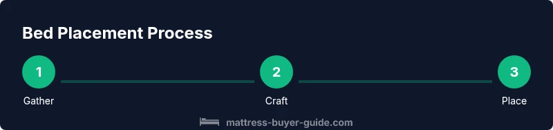 Infographic showing steps to place a bed in Minecraft